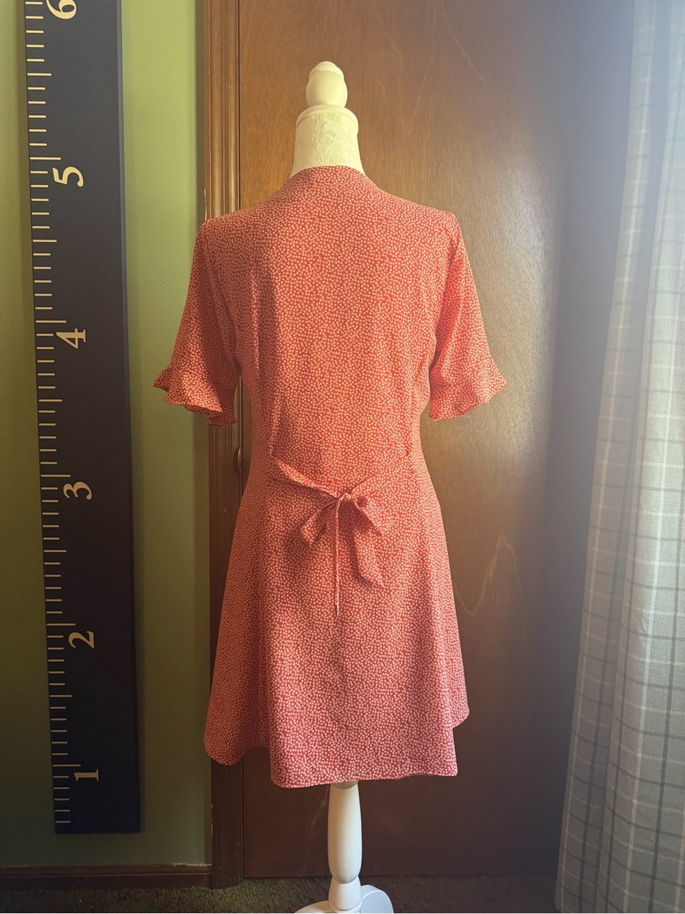 Lulu's Red Button-Front V-Neck Mini Dress - Picture 3 of 3